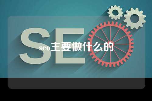 seo主要做什么的