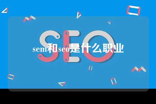 sem和seo是什么职业