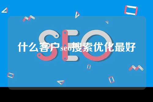 什么客户seo搜索优化最好