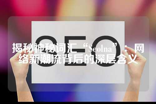 揭秘神秘词汇“Seolna”：网络新潮流背后的深层含义