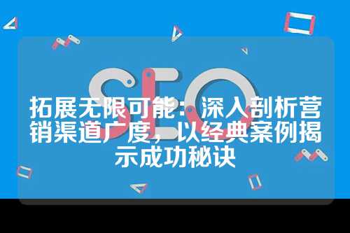 拓展无限可能：深入剖析营销渠道广度，以经典案例揭示成功秘诀